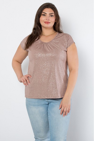 PT11596PLUS GLITTER SHORT SLEEVE TANK